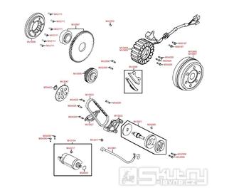 E06 Magneto dobíjení / startér / olejová pumpa - Kymco MXU 500 2WD