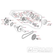 E06 Variátor a zadní řemenice - Kymco People GT 300i