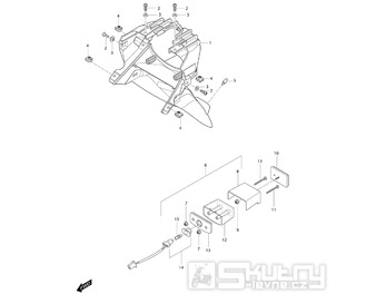FIG45 Zadní blatník a osvětlení SPZ - Hyosung GT 250i NE
