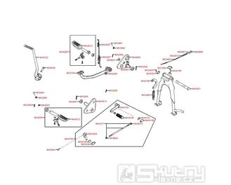 F16 Hlavní stojan a pedály - Kymco Zing 125 II