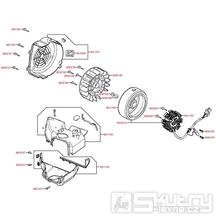 E08 Ventilátor / Magneto dobíjení - Kymco Agility 125