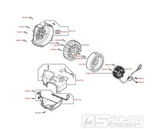 E08 Ventilátor / Magneto dobíjení - Kymco Agility 125 City