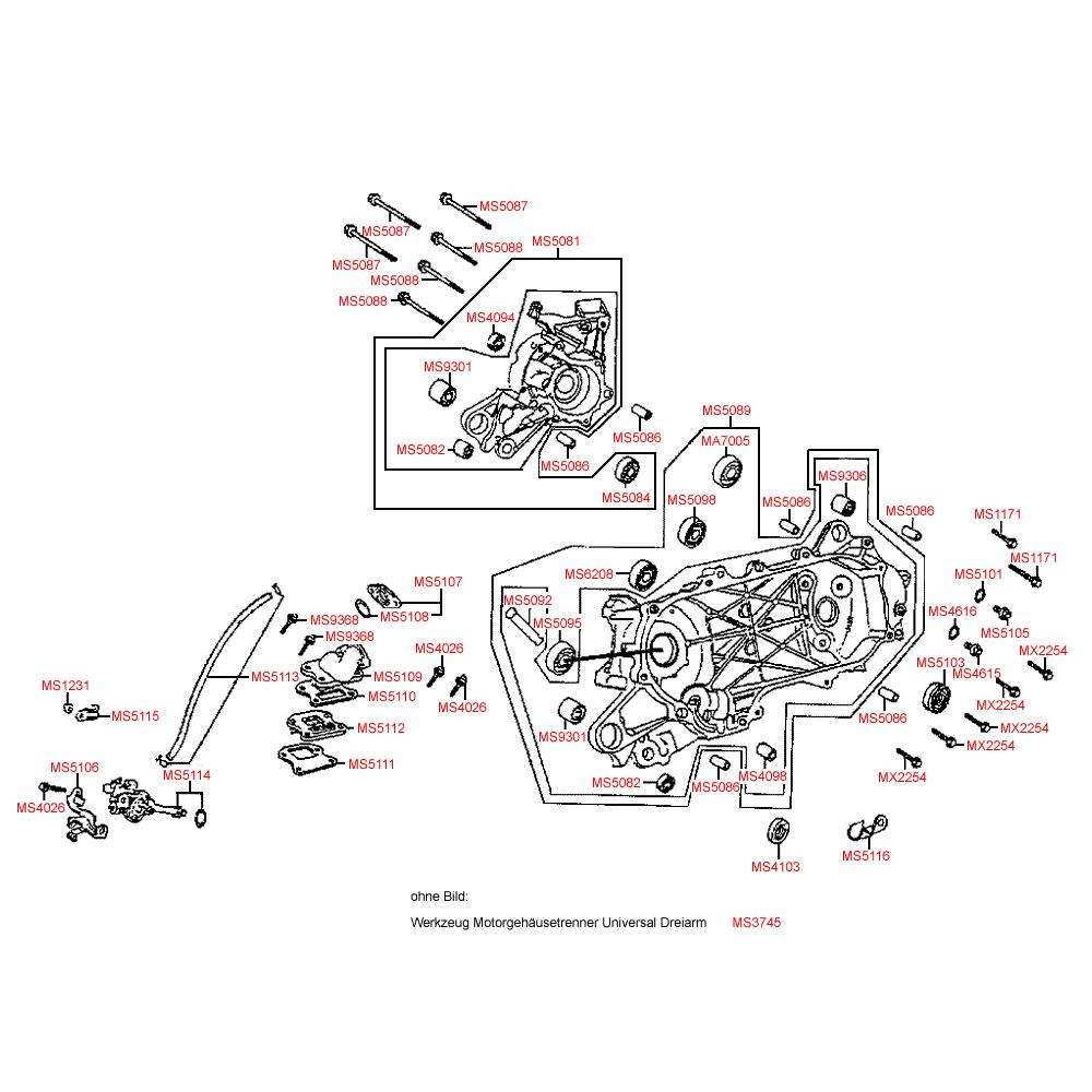 E09 Skříň klikové hřídele a olejové čerpadlo - Kymco Heroism 50 Calypso 50 KCZ SB10AC