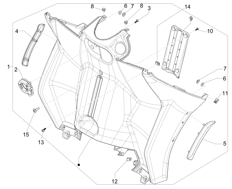 2.30 Předkolenní plast - Gilera Fuoco 500ccm 4T-4V ie E3 LT od 2013 (ZAPM83100...)