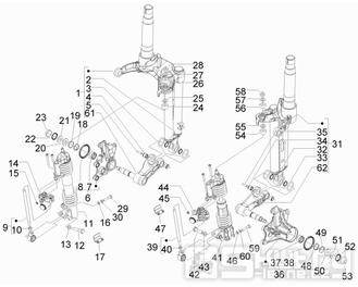 4.07 Zavěšení předních kol - Gilera Fuoco 500ccm 4T-4V ie E3 LT od 2013 (ZAPM83100...)