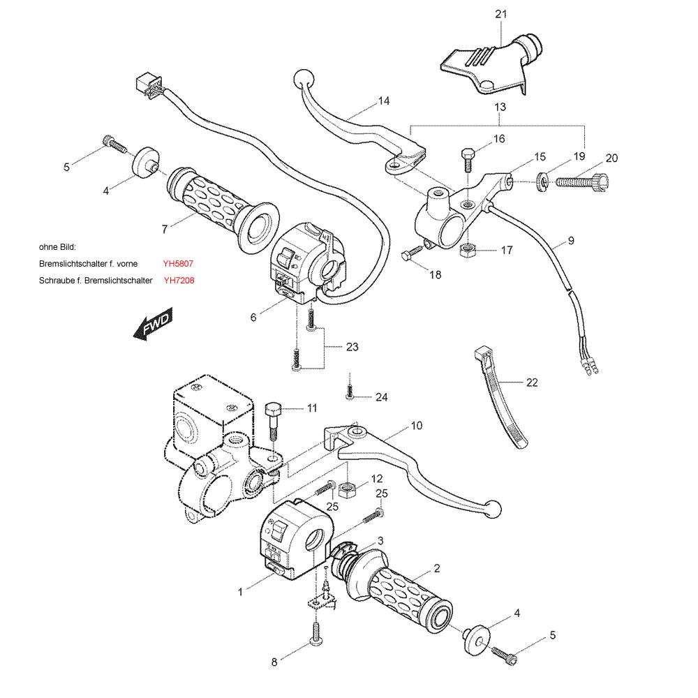 39 Gripy / Páčky / Přepínače - Hyosung GT 250 N (Naked)