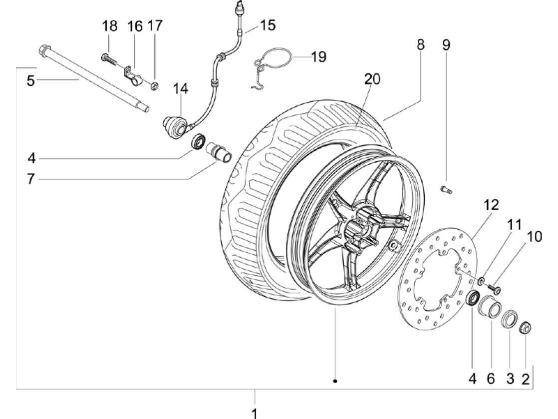 4.11 Přední kolo - Gilera Runner 125 "SC" VX 4T UK (ZAPM46100)