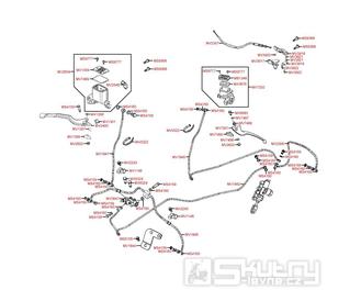 F04 Hlavní brzdový válec přední a brzdové hadičky - Kymco MXU 300 R