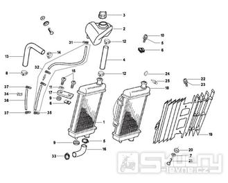 2.55 Chladící systém motoru - Gilera SMT 50 od roku 2006, D50B0 (ZAPG12D1)