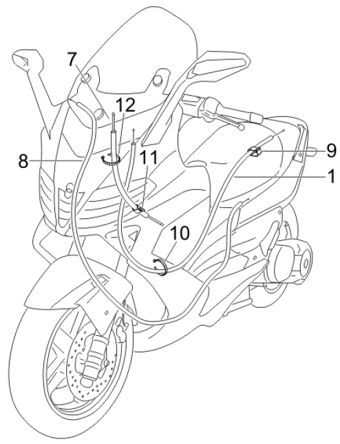 5.03 Brzdové lanko - Gilera Nexus 500 4T LC 2006-2008 (ZAPM35200)