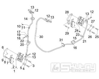 5.01 Brzdový třmen, destičky - Gilera Nexus 125ie 4T LC 2008 (ZAPM35700)