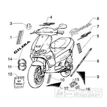 T26/A Samolepky loga (sportovní verze) - Gilera Runner 180 FXR DT 2T LC (ZAPM0800...)