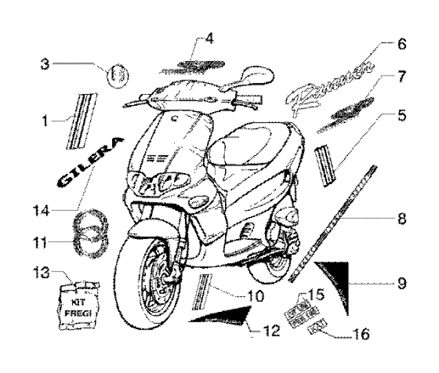 T26/A Samolepky loga (sportovní verze) - Gilera Runner 125 FX DT 2T LC (ZAPM0700...)