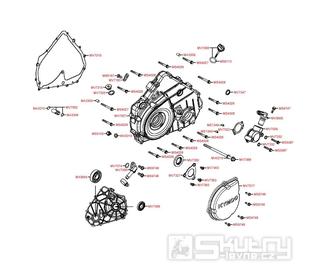 E05 Kryt motoru pravý a vodní čerpadlo - Kymco Maxxer 400