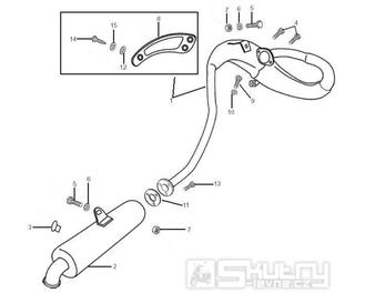 1.42 Výfuk - Gilera SMT 50 od roku 2006, D50B0 (ZAPG12D1)