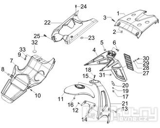2.37 Zadní kryt, blatník - Gilera Runner 50 SP 2007 (ZAPC461000)