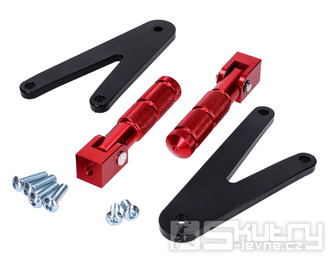 Sada stupaček pro spolujezdce CNC, červená, pro Beta RR 50 (s držákem)