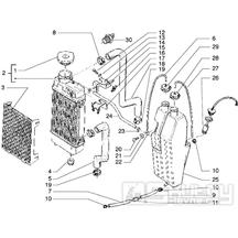 T14 Nádobka chladící kapaliny, chladič - Gilera Zulu 50 EBS do roku 2005 (VTBC33300...)