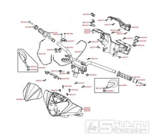 F03 Řidítka / zrcátka / ovládání a kapotáž řidítek - Kymco People GT 300i