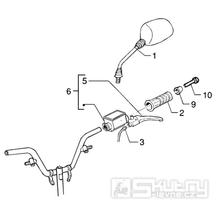 T39 Levá rukojeť, brzdová páčka, zrcátko - Gilera Runner VX 125 4T (ZAPM24100, ZAPM24000)