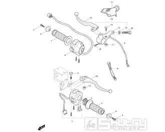 FIG39 Gripy / Páčky / Přepínače - Hyosung GT 250i NE (Naked)