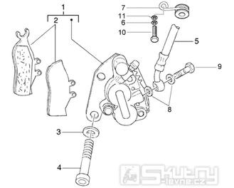 T35 Přední brzdový třmen - Gilera DNA 50ccm 2T 2005 (ZAPC270003000001)