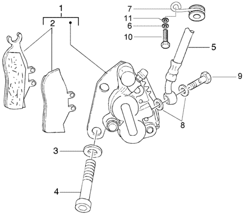 T35 Přední brzdový třmen - Gilera DNA 50ccm 2T 2005 (ZAPC270003000001)