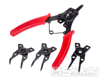 Kleště na pojistné kroužky 160 mm, 5dílná sada