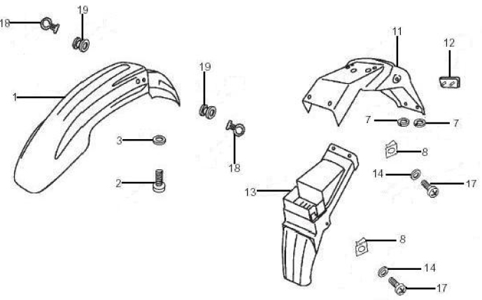 2.33 Blatníky - Gilera RCR 50 od roku 2006, D50B0 (ZAPG11D1)