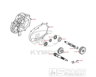 E08 Převodovka a kryt převodovky pro Kymco Super 8 125 [LC2U82000] (KL25CA) KC125T-B