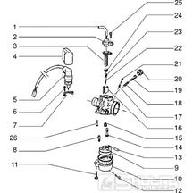 T15 Karburátor (jednotlivé díly) - Gilera Storm 50ccm 1998-2005 (TEC2T...)