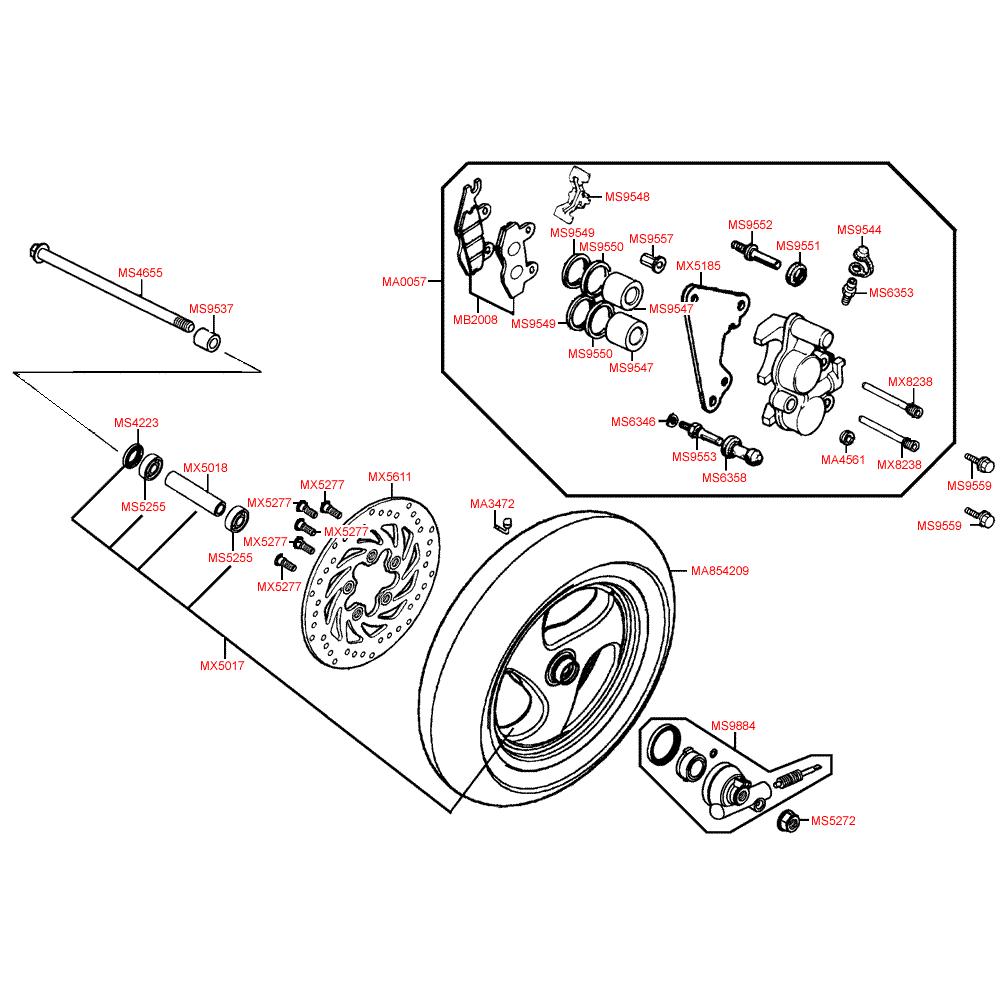 F07 Přední kolo s brzdou - Kymco Grand Dink 125S