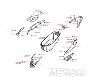 F12 Zadní kapotáž / Úložný prostor pro přilbu -     Kymco Movie S 125i SR25BA