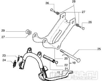 T22 Hlavní stojan - Gilera DNA 50ccm 2T 1998-2005 (ZAPC27000...)