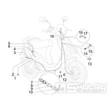 5.03 Brzdové lanko, rozdělovač, lanko plynu - Gilera Stalker 50 2T 2008-2011 (ZAPC40100, ZAPC40101)