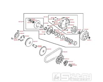 E05 Variátor a spojka - Kymco Vitality 50 4T