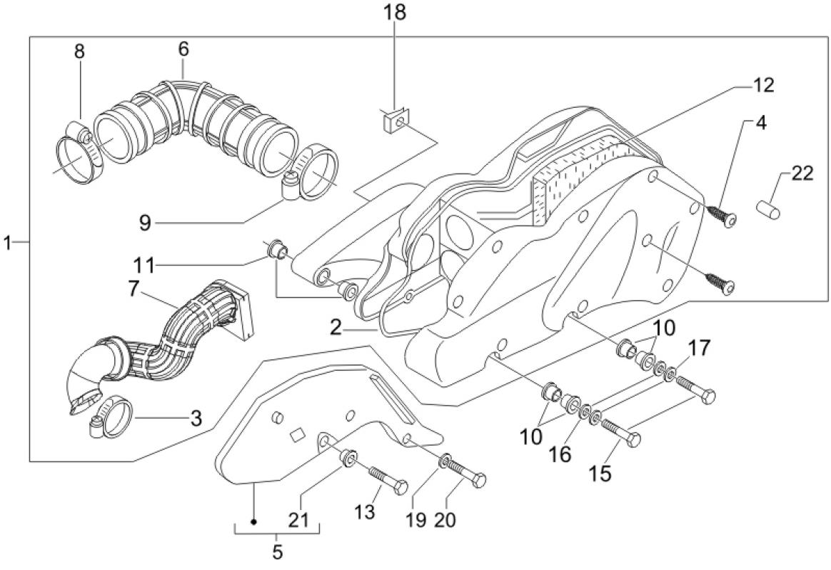 1.45 Vzduchový filtr - Gilera Runner 125 "SC" VX 4T 2006-2007 (ZAPM46100)