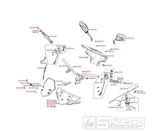 F03 Gripy / zrcátka / řídítka / kapotáž řídítek - Kymco Super 8 50 4-Takt