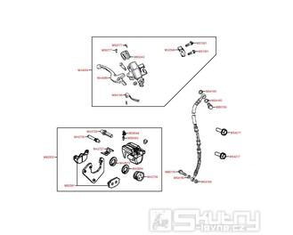 F04 Přední brzda / Brzdová hadice - Kymco Agility 50 Carry 4T KG10DA