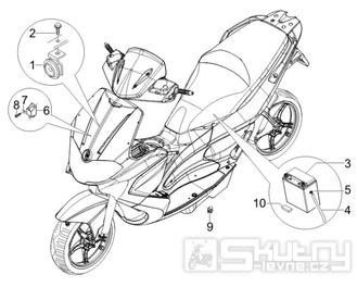 6.05 Baterie, houkačka, relé - Gilera Runner 50 SP 2010-2012 (ZAPC46100, ZAPC46300, ZAPC4610001)