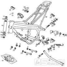 T13 Rám, ložiska řízení, stupačky - Gilera SMT SM 50 EBS do roku 2005 (ZAPG12A1A4H)
