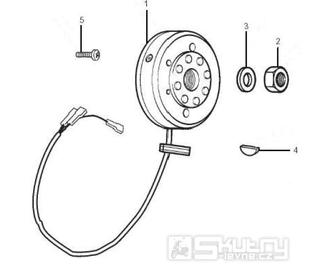 1.21 Magneto dobíjení - Gilera RCR 50 od roku 2006, D50B0 (ZAPG11D1)