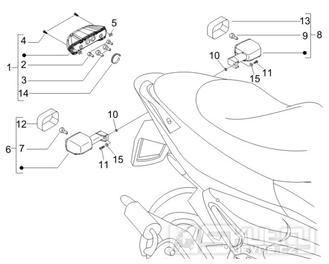 6.04 Zadní světlo a blinkry - Gilera Runner 50 PureJet 2010-2011 (ZAPC46200)