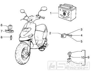 T42 Baterie, relé, pojistky - Gilera Stalker 50 do roku 2005 (ZAPC13000...)