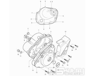 04 Kryt motoru - Hyosung RX 125 SM E3 (XRX 125 SM)