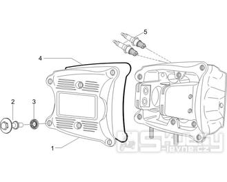 1.12 Ventilové víko a zapalovací svíčky - Gilera Fuoco 500ccm 4T-4V ie E3 LT od 2013 (ZAPM83100...)