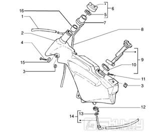 T35 Palivová nádrž - Gilera Runner VX 125 4T (ZAPM24100, ZAPM24000)