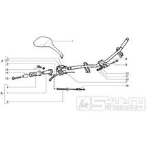 T38 Řidítka, pravá rukojeť, brzdová páčka, zrcátko - Gilera Runner 180 VXR 4T LC (ZAPM24100)