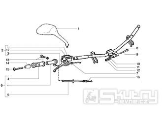 T38 Řidítka, pravá rukojeť, brzdová páčka, zrcátko  - Gilera Runner 125 VX 4T LC (ZAPM24200)