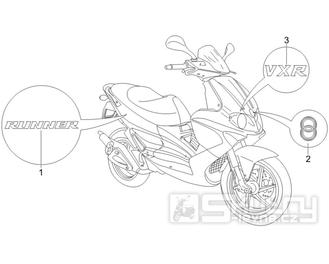 2.38 Samolepky, loga - Gilera Runner 200 VXR 4T LC Race 2005-2006 (ZAPM46200)